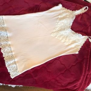 Abercrombie and Fitch pink and cream lace tank